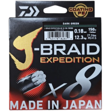 Aukla pītā Daiwa J-Braid EXPEDITION X8 Dark Green 