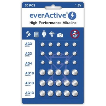 30 gab. everActive mini sārma bateriju komplekts 1