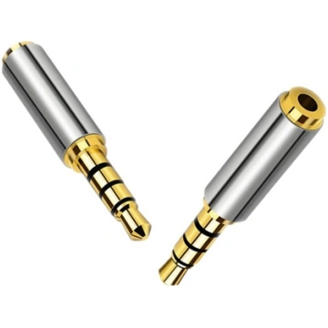 Adapter AV Mozos Jack 2.5mm - Jack 3.5mm srebrny (