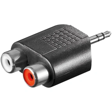 Adapteris Av Oem Jack 3.5mm - Rca (cinch) X2 Melns