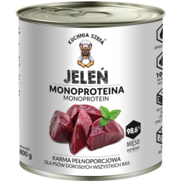 KUCHNIA SZEFA Monoproteina Briedis 800g mitrā barī