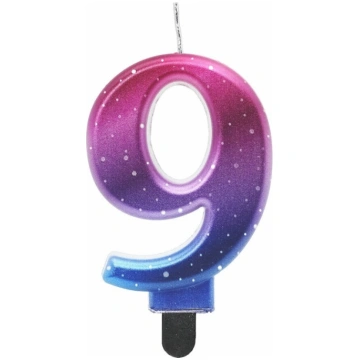 Jubilejas svece Cipars 9 Night Sky metallic 8cm SF