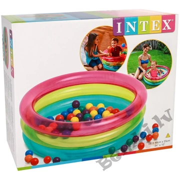 Intex piepūšams bumbiņu baseins ar 50 krāsainām bu
