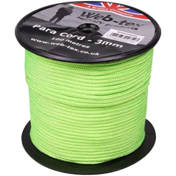 Virve 3mm (Web-Tex) Neon zaļa- cena par 1 m