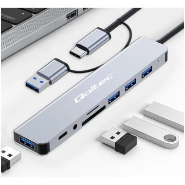 Hub Adapter 8in1 USB-C/USB | USB-C | 4xUSB | SD/TF