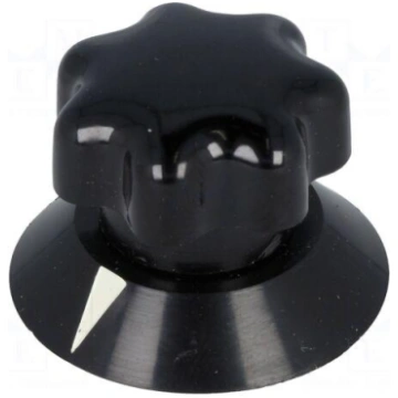 Knob | with pointer | ABS | Øshaft: 6mm | Ø25x22mm
