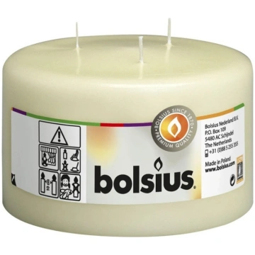 Bolsius Svece cilindrs ar 3 degļiem Mamoth Ø100x15