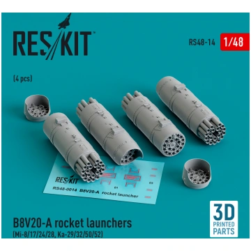 B8V20-A Rocket Launchers (4pcs) (Mi-8/17/24/28, Ka