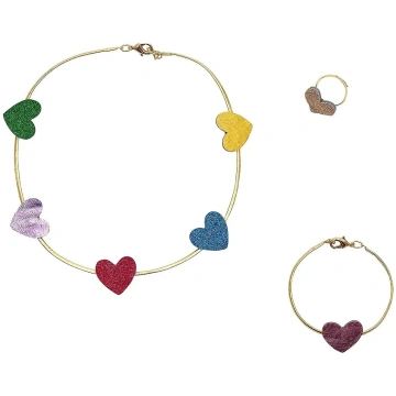 Mimi & Lula - Jewellery Set - Heart Gold - izmērs 