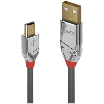 Lindy 0.5m USB 2.0 Type A to Mini-B Cable, Cromo L