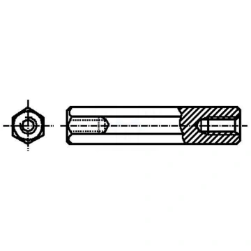 Screwed spacer sleeve | 12mm | Int.thread: M3 | he