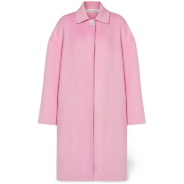 Double wool coat with jewel button - 42