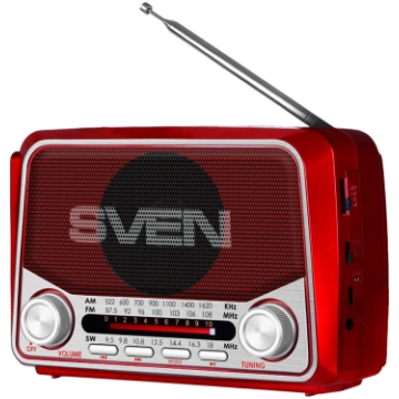 Speaker SVEN SRP-150, red (3W, Bluetooth, FM/AM/SW