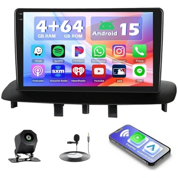 Hikity 4+64G Autoradio Android 15 für Renault Mega