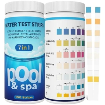 7-in-1 baseina teststrīpiņas, ātrs baseina ūdens t
