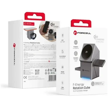 Bezvadu lādētājs Forcell F-Energy 3in1 Rotation Cu