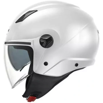 Casco demi jet bianco lucido in materiale termopla