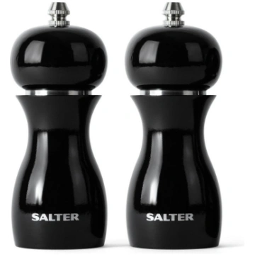 Salter 7613 BKXRA Gloss Salt and Pepper Mills Blac
