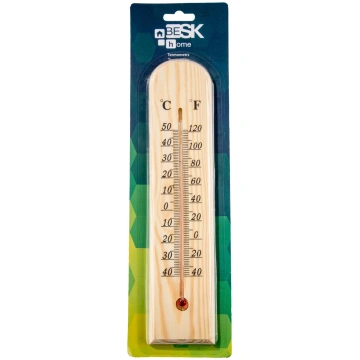 BESK Termometrs āra un iekštelpu, koka 26cm