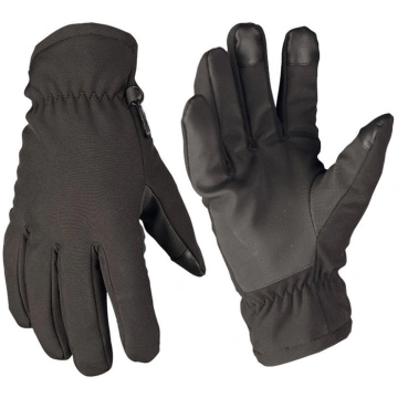 MIL-TEC CIMDI BLACK SOFTSHELL GLOVES THINSULATE - 
