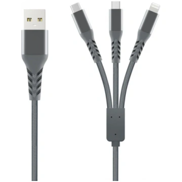Kabelis Lightning USB-C Micro USB USB-A 18W 1m Pel