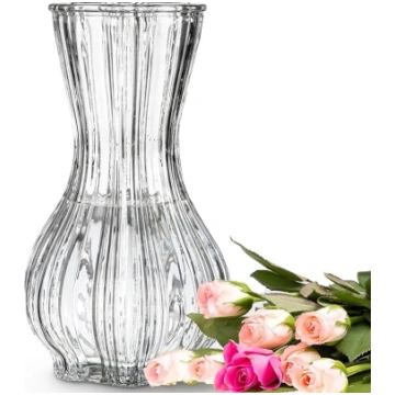 Wrenbury Lily 20 cm stikla vāze ar rievotu malu, n