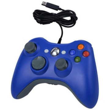 Vadu spēļu pults PC un Xbox 360 ar vibrāciju, zila