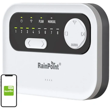 RainPoint WiFi 8-zonu laistīšanas kontrolleris uni