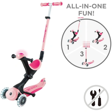 GLOBBER skrejritenis Go Up Deluxe Lights, pasteļro