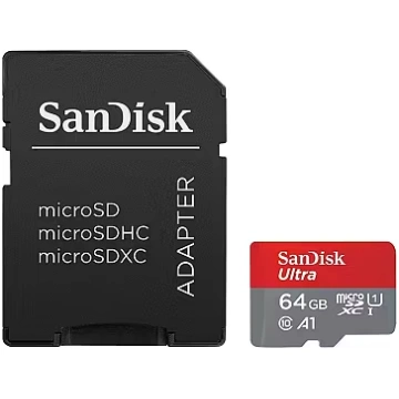 SanDisk Ultra, microSDXC, 64GB, UHS-I, U1, V10 +Ad
