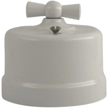 Retro slēdzis porcelāna balts +rāmis ELECTRALINE 3
