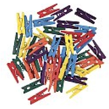 Koka mini knaģi, 2.5cm, 48 gab., dažādas krāsas