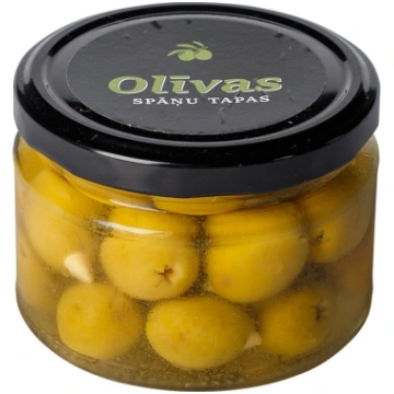 Zaļās olīvas Manzanilla pildītas ar mandelēm, 130g