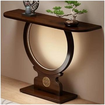 JSWHYBD Console Table with LED Light, Narrow Entra