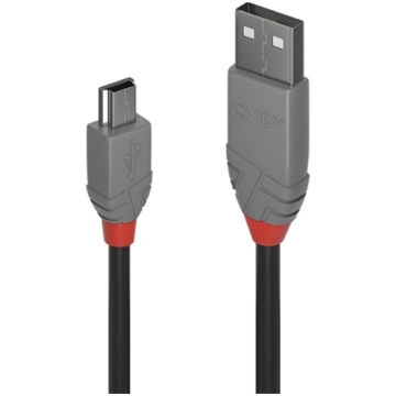 Lindy 2m USB 2.0 Type A to Mini-B Cable, Anthra Li