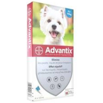 Advantix blusu un ērču šķīdums suņiem 4-10 kg, 4 g