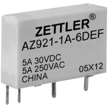 Relejs 5A SPST-NO 12VDC Zettler
