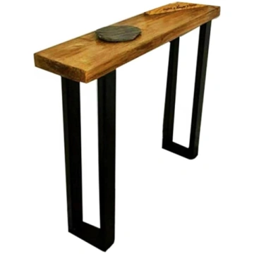 Wooden Console Table, Narrow in Rustic Industrial 