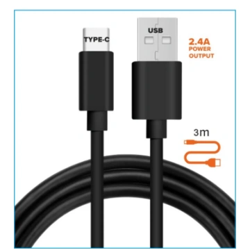 ĮKROVIMO LAIDAS USB SU TYPE-C 3M Tiešsaistes veika