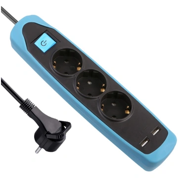 Pagarinātājs Electraline, 3 x 1 mm², 2 m, 3 ligzda