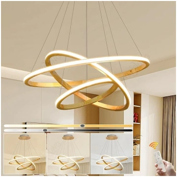 Koka LED lustra, griestu gaisma, dimmable 3 gredze
