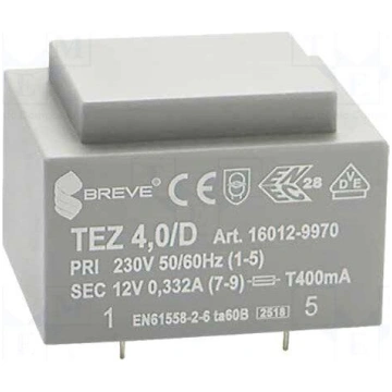 Transformer: encapsulated | 4VA | 230VAC | 12V | 3