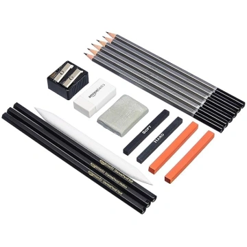 Amazon Basics Artists Charcoal 17 gabaliņu zīmēšan