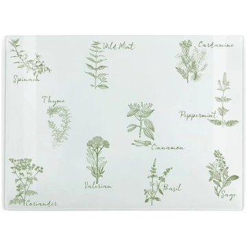 Green Herbs Liela taisnstūra stikla darba virsmas