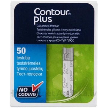 Contour Plus teststrēmeles, 50 gb