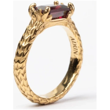 Laurus - Crown ring with garnet stone - 12