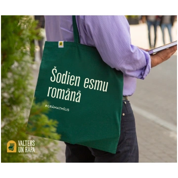 Auduma maisiņš Šodien esmu romānā (zaļš)
