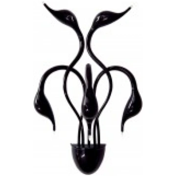 Sienas lampa Italux Swan kolekcija melna ar gulbju