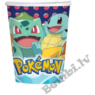 Pokemon papīra glāzes 8 gab. AMSCAN