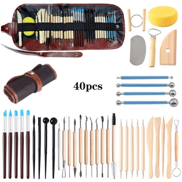 Pottery Sculpting Tools Set 40pcs Practical Cerami